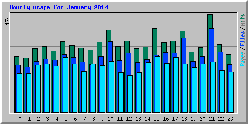 Hourly usage for January 2014