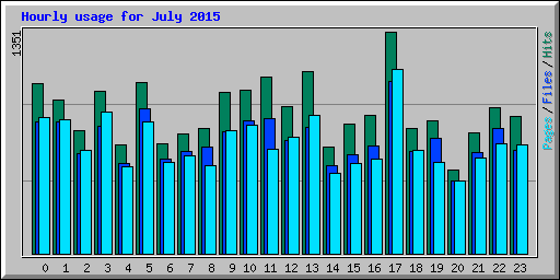 Hourly usage for July 2015