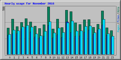 Hourly usage for November 2016