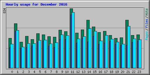 Hourly usage for December 2016