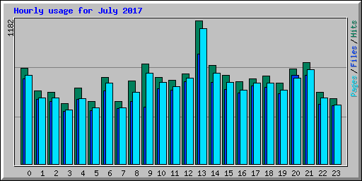 Hourly usage for July 2017